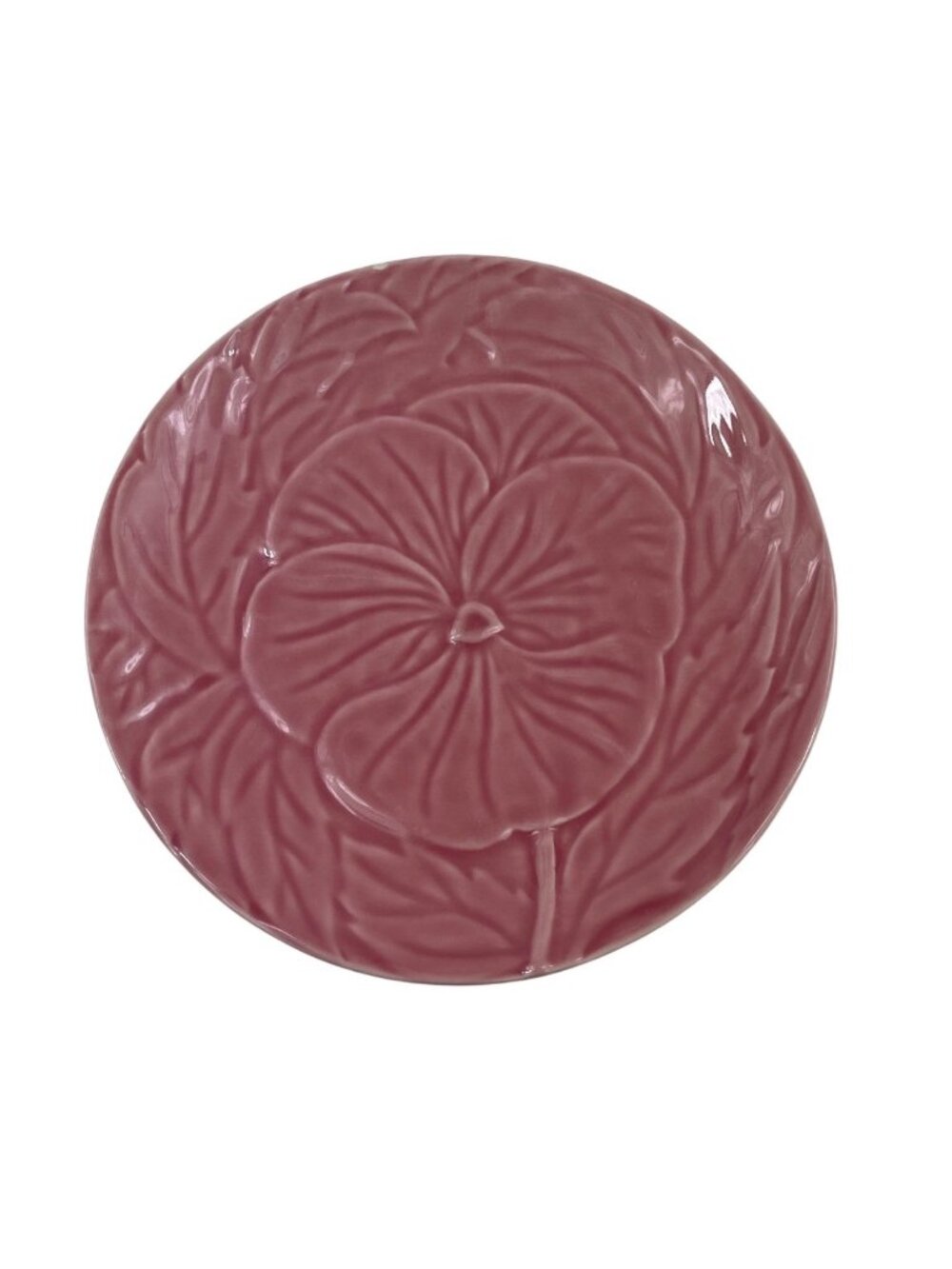 Bordallo Pinheiro Pink Floral Ceramic Salad Plate Made In Portugal